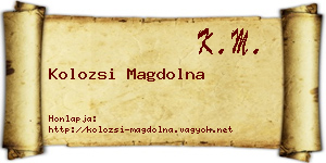 Kolozsi Magdolna névjegykártya